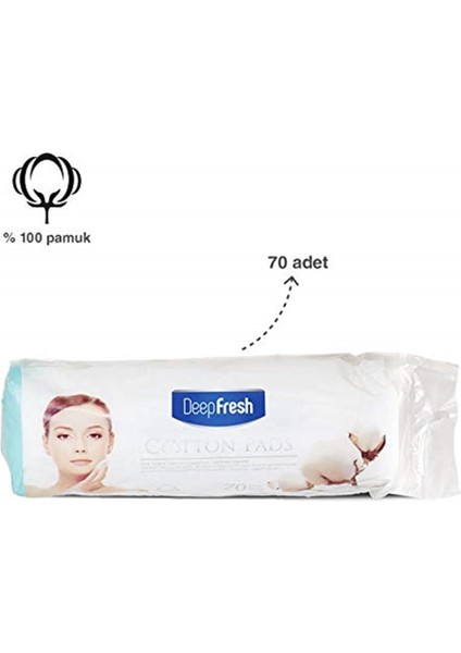 Yumuşak ve Nazik Makyaj Temizleme Pamuğu 70 Adet, Cilt Bakımınıza Konfor Sağlar fiyatları
