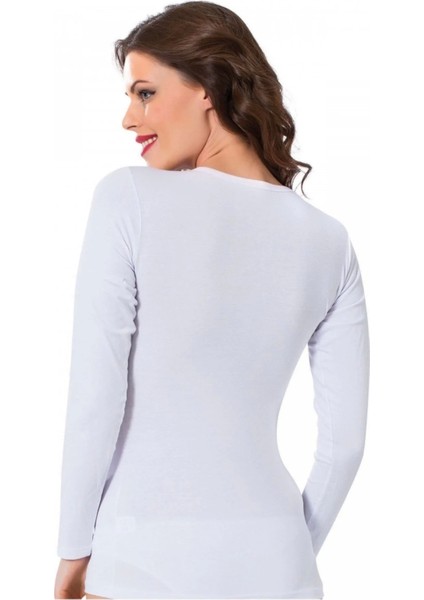 Bayan Uzun Kol Body Beyaz fırsatları