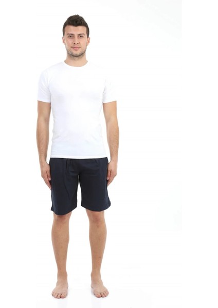 Erkek Cepli Pamuk Şort Lacivert