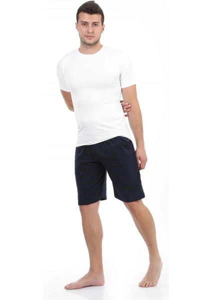 Erkek Cepli Pamuk Şort Lacivert modelleri