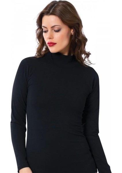 Bayan Uzun Kol Boğazlı Body Siyah indirimleri