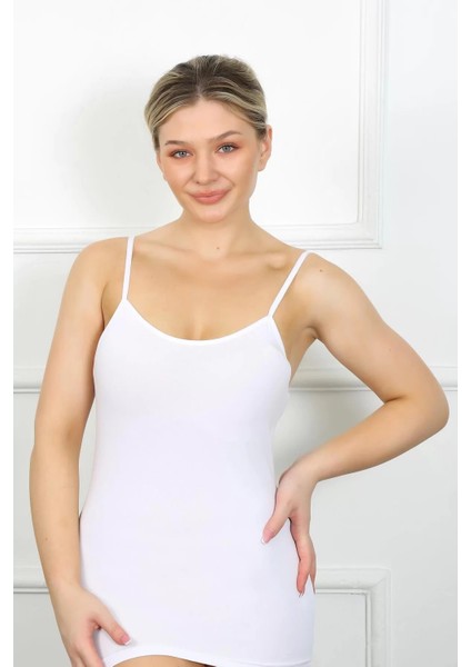 Bayan Ip Askılı Atlet Beyaz