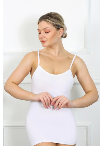 Bayan Ip Askılı Atlet Beyaz modelleri