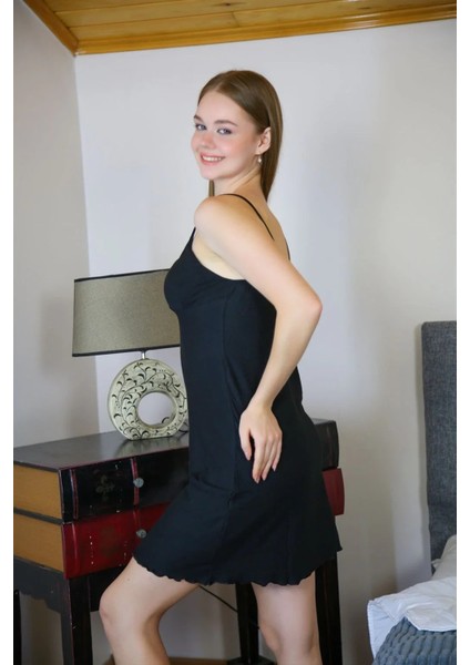 Ip Askılı Gecelik Siyah modelleri