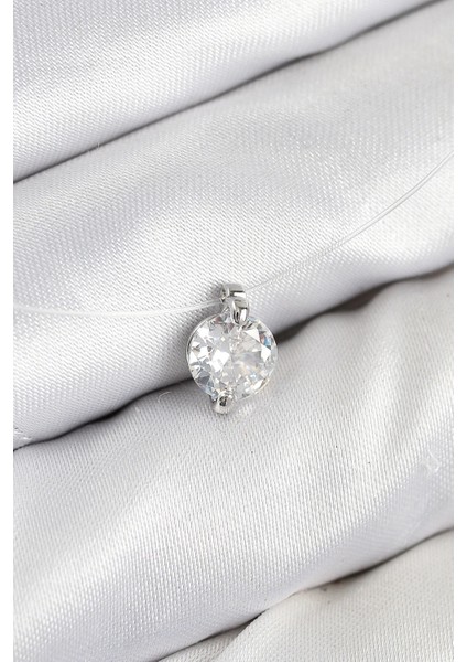 Misineli Zirkon Taşlı Model Gümüş Renk Hayalet Kolye