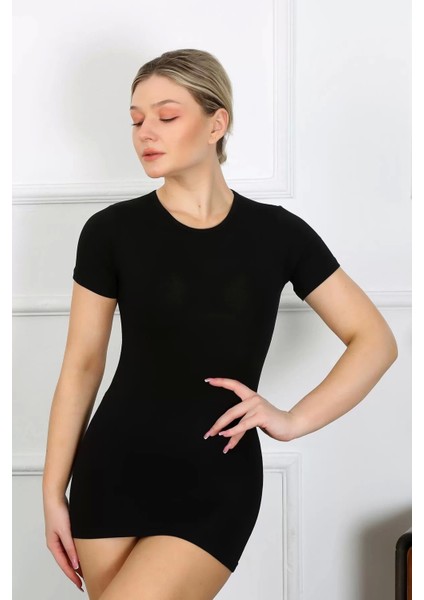 Bayan Kısa Kol Body Siyah