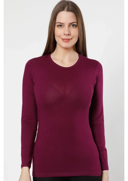 Bayan Uzun Kol Body Mor