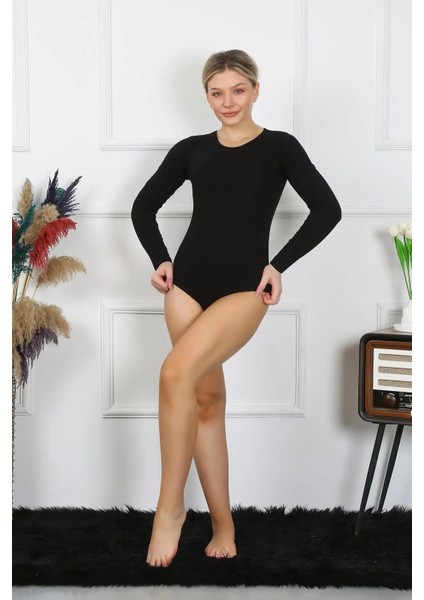 Bayan Uzun Kol Çıtçıtlı Body Siyah fiyatları