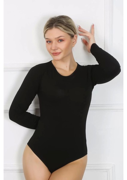 Bayan Uzun Kol Çıtçıtlı Body Siyah fırsatları