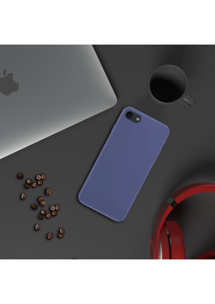 Apple iPhone 8 İnce Mat Silikon Kılıf Lacivert modelleri