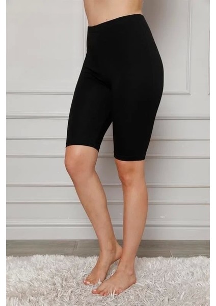 Penye Likralı Diz Üstü Tayt Siyah fırsatları