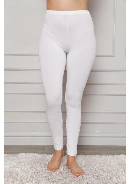 Penye Likralı Tayt Beyaz modelleri