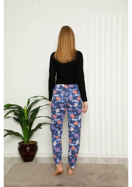 Kadın Pamuklu Alt Pijama Lacivert