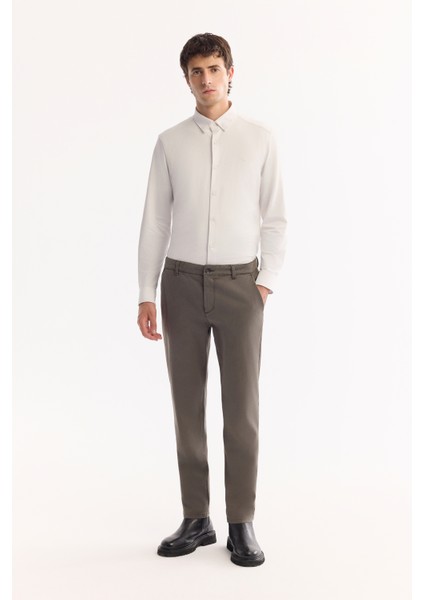 Erkek Gri Haki Yumuşak Tuşeli Slim Fit Chino Pantolon A52Y3019