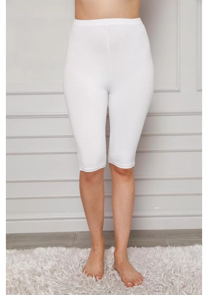 Penye Likralı Diz Üstü Tayt Beyaz fiyatları