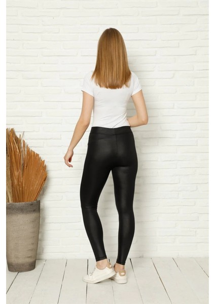 Kadın Deri Tayt Siyah modelleri