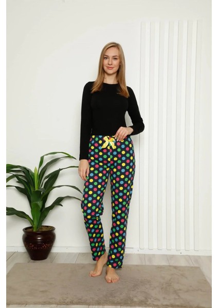 Kadın Pamuklu Alt Pijama Lacivert