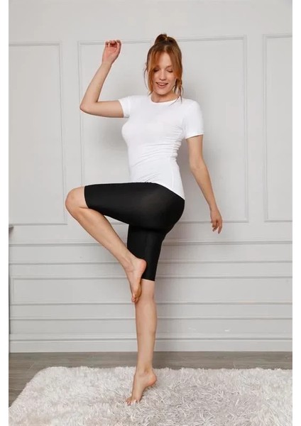 Microfiber Diz Üstü Tayt Siyah modelleri