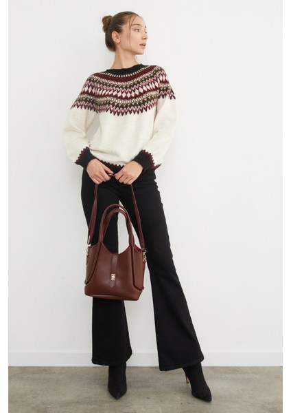 Suni Deri Fermuarlı Yavrulu Kol Çantası fiyatları