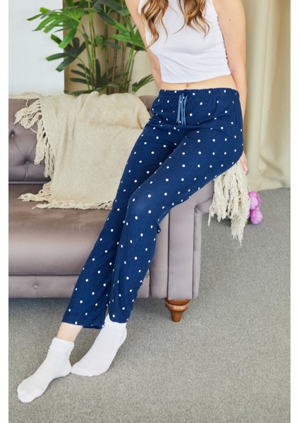 Puantiye Desenli Süet Pijama Altı fiyatları