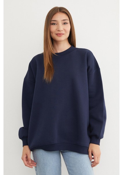 3 Iplik Basic Oversize Sweatshirt