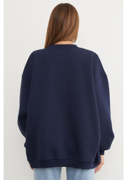 3 Iplik Basic Oversize Sweatshirt