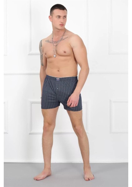 Erkek Penye Boxer Lacivert