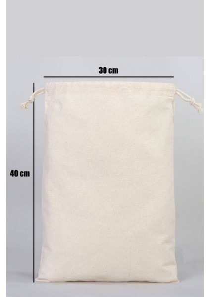 Ekru Baskılı 30X40 cm Büzgülü Bez Pijama Çanta Organizeri fiyatları