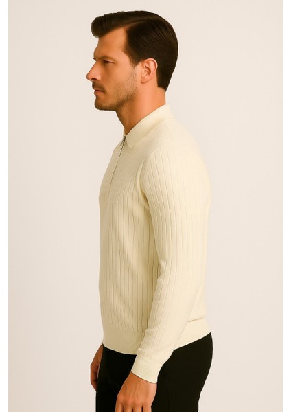 Erkek Polo Yaka Fermuarlı Kazak 1038 fiyatları