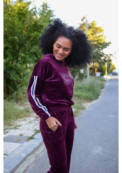 Kadın Kadife Eşofman Takım Bordo fiyatları