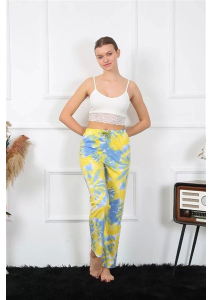 Kadın Pamuklu Alt Pijama Sarı