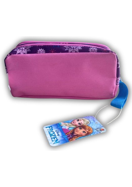 Pembe Çift Gözlü Lisanslı Fermuarlı Kalemlik, Okul ve Çalışma Için Şık ve Fonksiyonel fırsatları