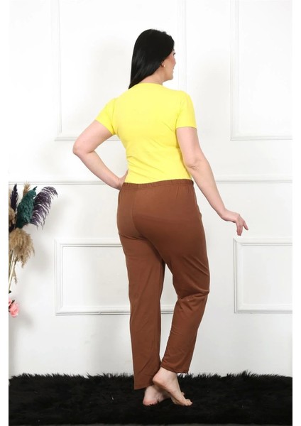 Kadın Pamuklu Büyük Beden Alt Pijama Kahve fırsatları