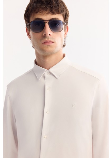 Erkek Beyaz Klasik Yaka Hızlı Kuruyan Non-Iron Slim Fit Gömlek A52Y2122 fiyatları
