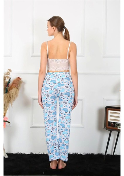 Kadın Pamuklu Alt Pijama Mavi indirimleri