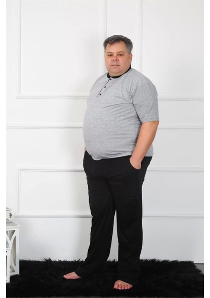 Büyük Beden Erkek Gri Penye Pijama Takım fiyatları