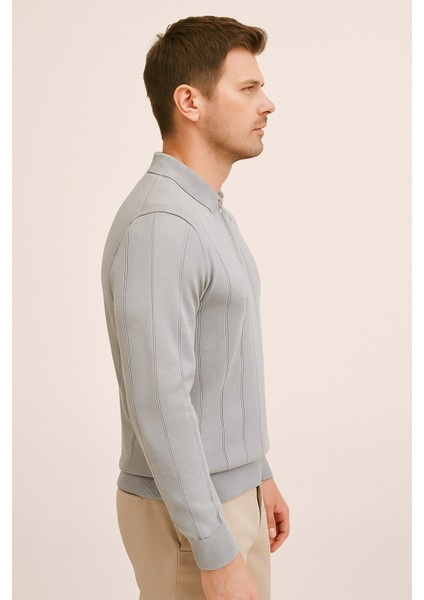 Erkek Polo Yaka Fermuarlı Kazak 6580 fiyatları