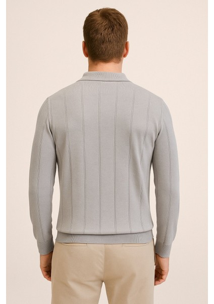 Erkek Polo Yaka Fermuarlı Kazak 6580 modelleri