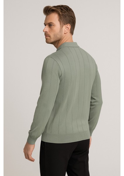 Erkek Polo Yaka Fermuarlı Kazak 6580 modelleri