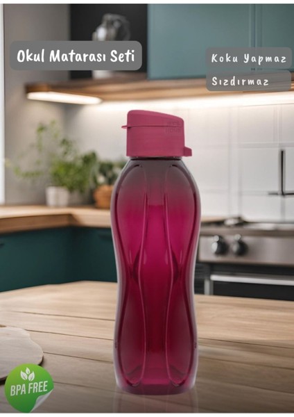 2’li 750 ml Suluğu Seti, Bpa Free, Kokusuz, Siyah ve Bordo, Öğrenci Için Ideal fırsatları