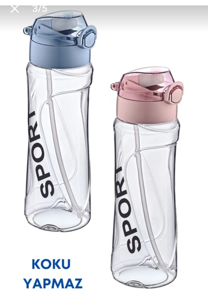 Gri Polikarbon Pipetli 700 ml Sızdırmaz Sporcu ve Okul Su Şişesi modelleri