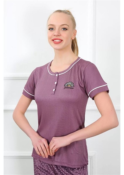 Kadın Mürdüm Kısa Kol Pijama Takım fiyatları