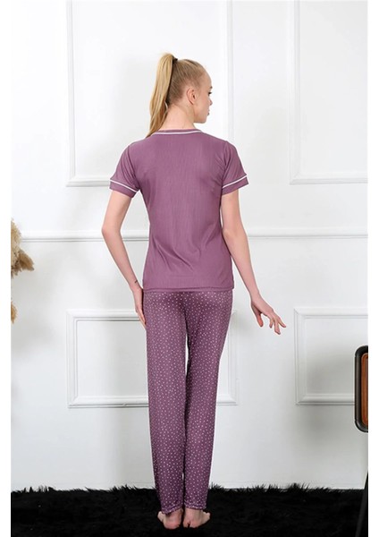 Kadın Mürdüm Kısa Kol Pijama Takım fırsatları