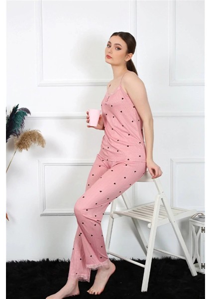 Kadın Ip Askılı Somon Pijama Takım fiyatları