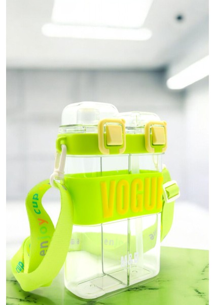 Yeşil Çift Bölmeli 900 ml Çocuk Suluk, Pipetli, Boyun Askılı, Pratik ve Şık Tasarım modelleri