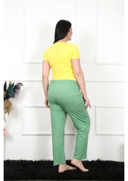 Kadın Pamuklu Büyük Beden Alt Pijama Yeşil fırsatları