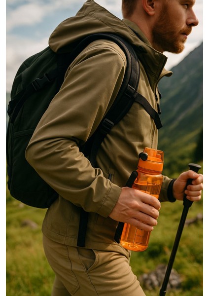 Turuncu 1 Litre Sızdırmaz ve Damlatmaz Su Matara, Okul, Spor ve Iş Yeri Için Ideal modelleri