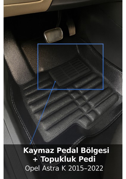 Opel Astra K 2021 5d Havuzlu Paspas Tam Set Siyah – Arka Tek Parça, Eva Dolgu, Dikişsiz Pres, Kaymaz Topukluk Pedli, Kokusuz fırsatları