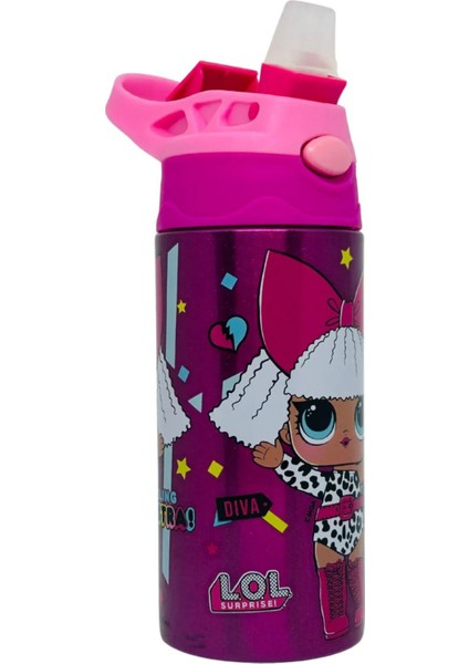 Pembe Çelik Silikon Pipetli Okul Su Şişesi, Sağlam ve Şık Tasarım fiyatları