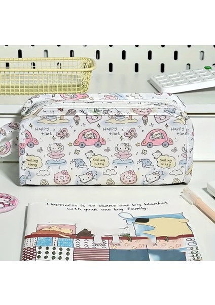 Sevimli Renkli Kalem Kutusu, Geniş Kapasiteli, Kızlar Için Okul Kalemliği